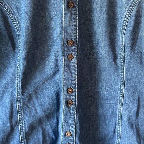 VINTAGE Y2K Tomm Hilfiger Women's Denim Short Sleeve Button-Up Size 20 - Picture 4 of 12
